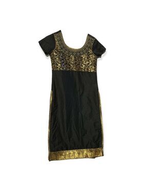Gorgeous black & gold embroidered Indian kurti small Navras Shieno Sarees